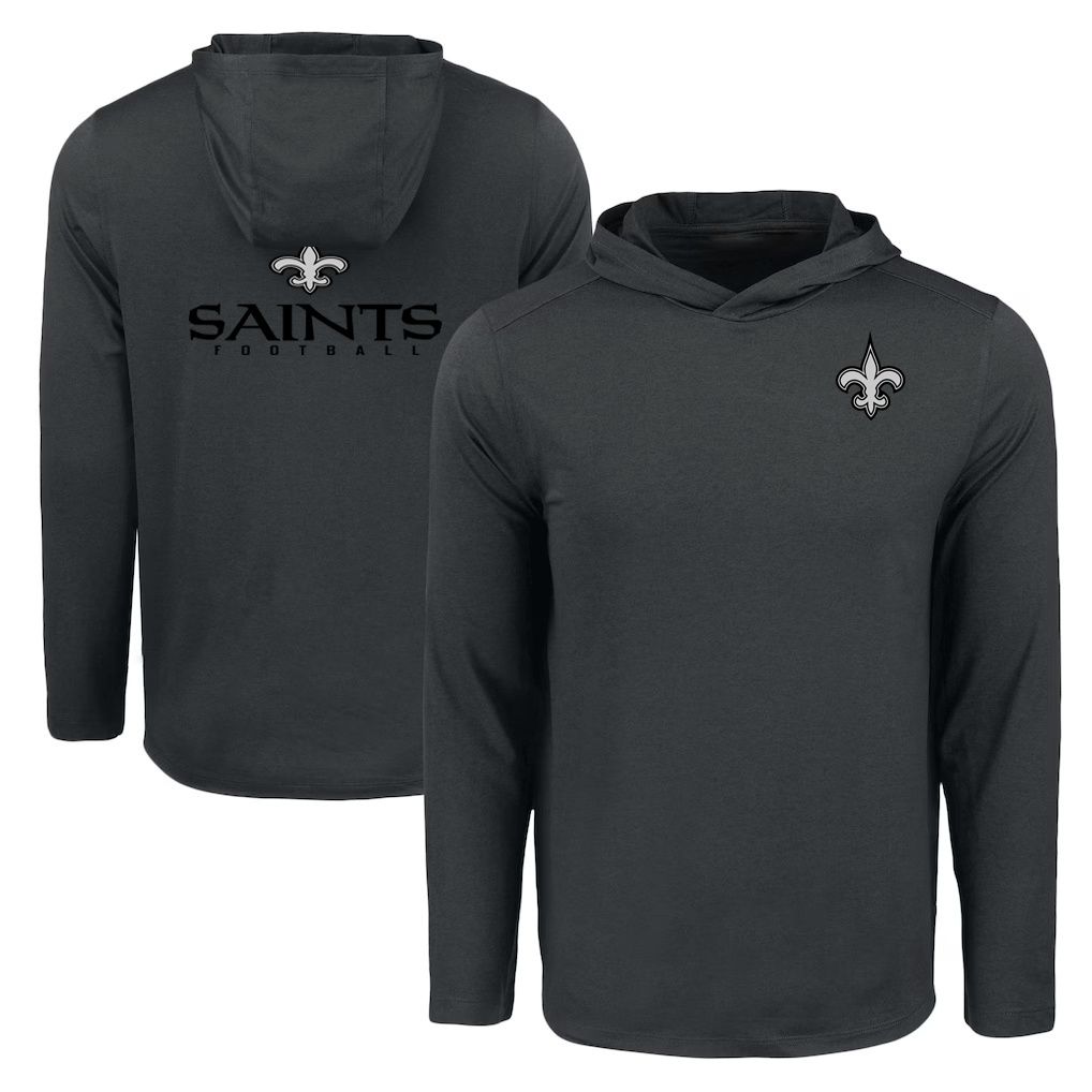 Men 2026 NFL New Orleans Saints Hooded long sleeved T-shirt black 05
